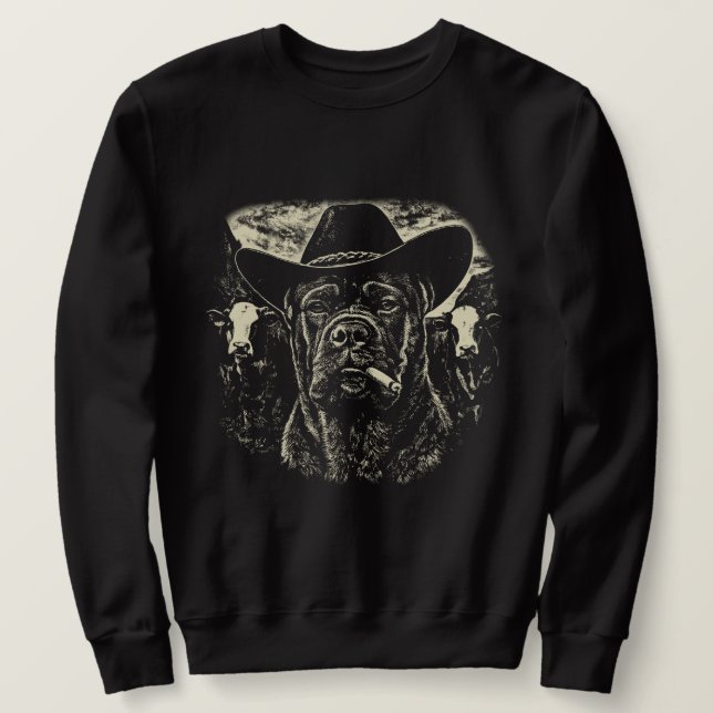 Sudadera Cane Corso Pastor Gráfico Occidental Vaquero Perro (Anverso del diseño)