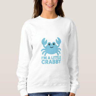 Sudadera Cangrejo Azul Pastel – Suave “Estoy un Poco Irrita