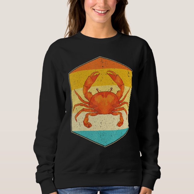 Sudadera Cangrejo de animales del mar retro de marisco (Anverso)