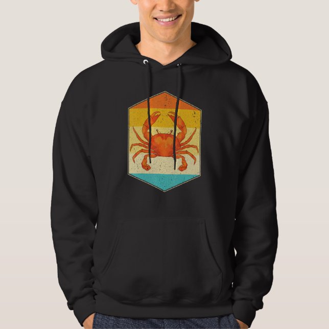 Sudadera Cangrejo de animales del mar retro de marisco (Anverso)