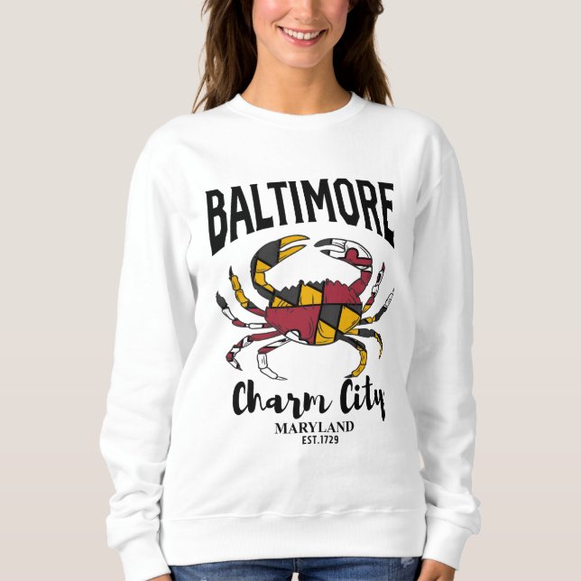 Sudadera Cangrejo de Baltimore Charm City (Anverso)