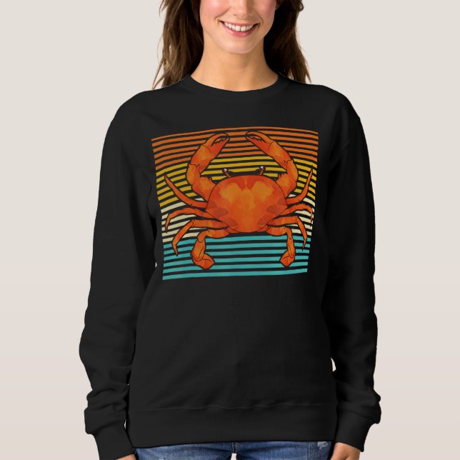 Sudadera Cangrejo de mariscos retro para animales marinos (Anverso)