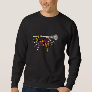 Sudadera Cangrejo de Maryland sosteniendo Chicas de Lacross