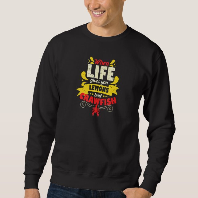 Sudadera Cangrejo de río La vida te da limones Retro Cajún  (Anverso)