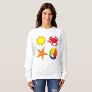 Sudadera Cangrejo divertido verano bola de playa Sunshine S