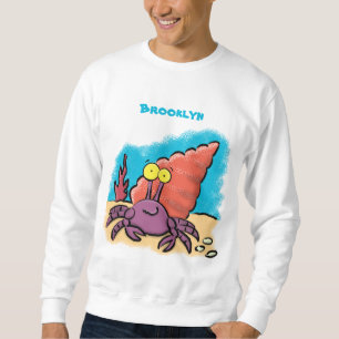 Sudadera Cangrejo ermitaño gracioso personalizado morado