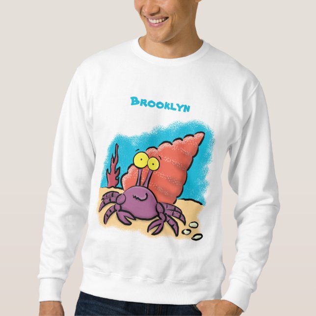 Sudadera Cangrejo ermitaño gracioso personalizado morado (Anverso)