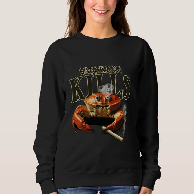 Sudadera Cangrejo sarcástico fumando (Anverso)