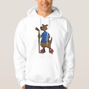 Sudadera Canguro en hockey sobre hielo con bastón de hockey