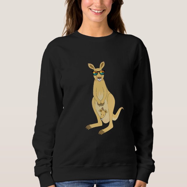 Sudadera Canguro genial con gafas de sol tropicales (Anverso)