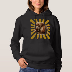 Sudadera Caniche estándar marrón Retro Sunburst