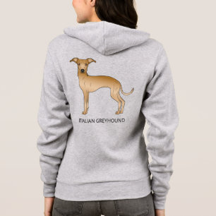 Sudadera Canino de Greyhound italiano Fawn con texto Person