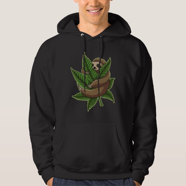Sudadera Cannasloth Funny Sloth Hug Weed (Anverso)