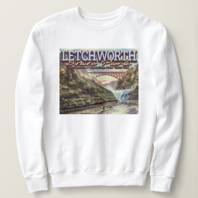 SUDADERA CANOA DEL RÍO - PARQUE ESTATAL LETCHWORTH - NUEVA  (Anverso del diseño)