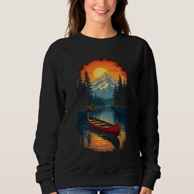 Sudadera Canoe Splash Adventure - Retro Lake Sunset (Anverso)