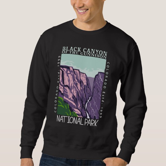 Sudadera Cañón Negro Del Parque Nacional Gunnison Retro (Anverso)