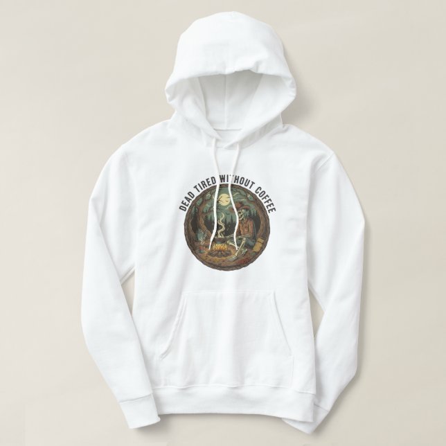 Sudadera Cansados muertos sin arte de campamento de esquele (Diseño del anverso)
