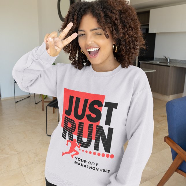Sudadera Canta la pista de carreras de maratones rojas para (Just Run Red Marathon Runner Track Race Womens Sweatshirt)