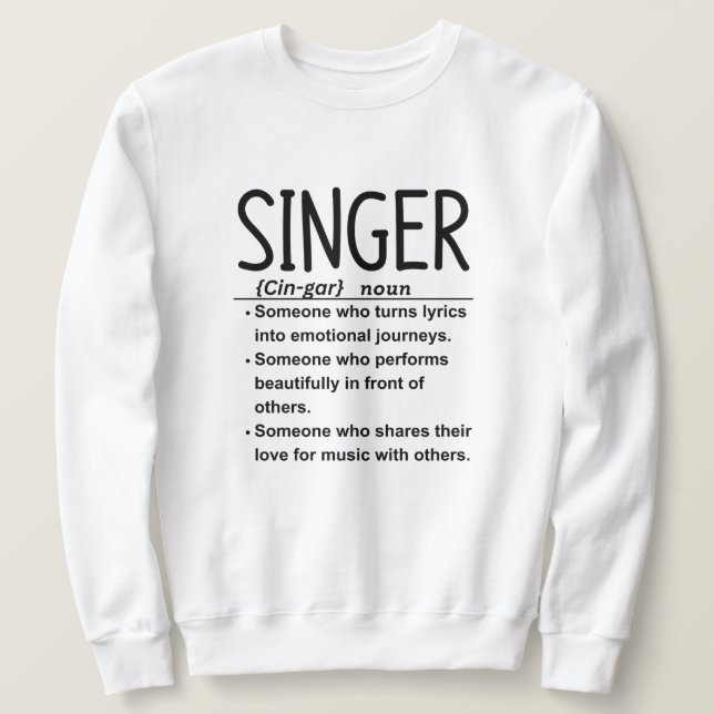 Sudadera Cantante (Anverso del diseño)