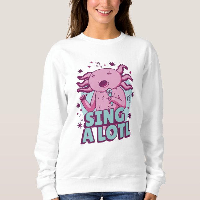 Sudadera Cantar mucho Cantando Axolotl (Anverso)