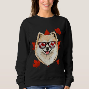 Sudadera Canto patriótico de hoja de arce de perro de Pomer