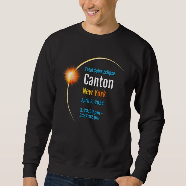 Sudadera Canton New York NY Total Solar Eclipse 2024 1 (Anverso)