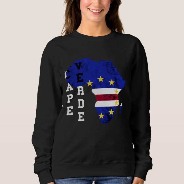 Sudadera Cape Verde Map Cape Verdian Roots Archipelago Isla (Anverso)