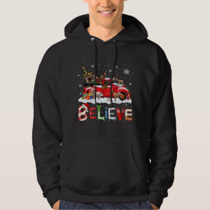 Sudadera Caperucita camionero rojo árbol de Navidad cree Sa