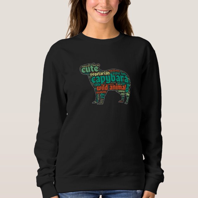 Sudadera Capibara Wildlife Animal Capybara Word Cloud (Anverso)