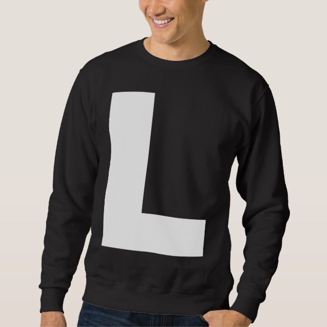 Sudadera Capital L Bold Alphabet Letter Monogram Uppercase  (Anverso)