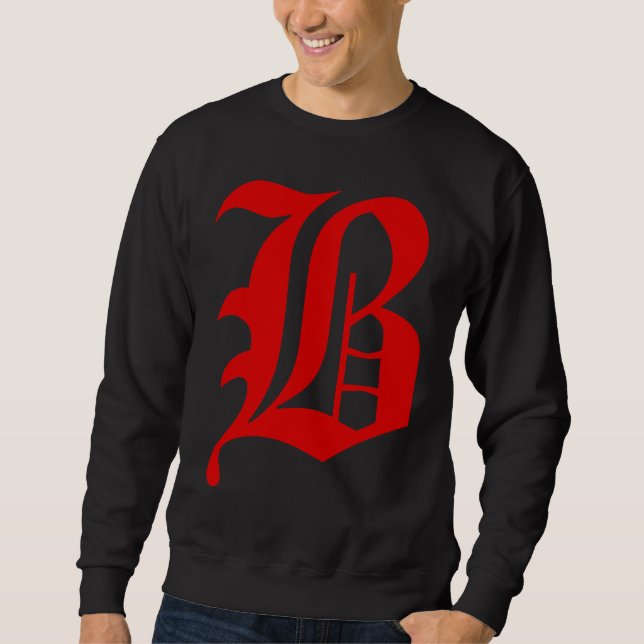 Sudadera Capital letter B red blood piru gangster brim gang (Anverso)