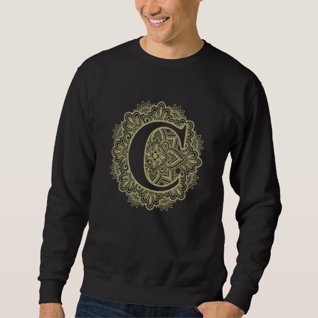 Sudadera Capital Letter C Floral Initial Monogram Font Alph (Anverso)