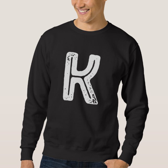 Sudadera Capital Letter K Monogram Rust Font Initial Alphab (Anverso)