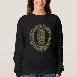 Sudadera Capital Letter O Floral Initial Monogram Font Alph