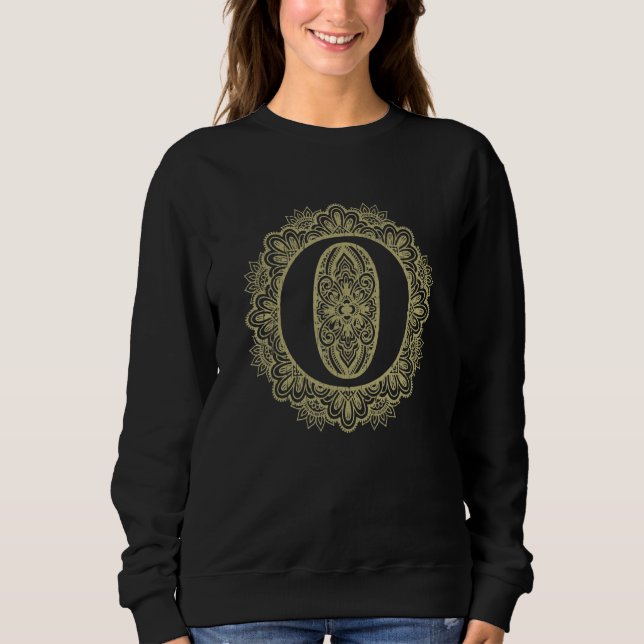 Sudadera Capital Letter O Floral Initial Monogram Font Alph (Anverso)