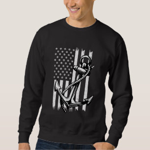 Sudadera Capitán Barco Marinero Ancla Vintage Náutico Naveg