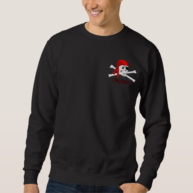 Sudadera Capitán Calavera pirata y camiseta de mens de hues (Anverso)