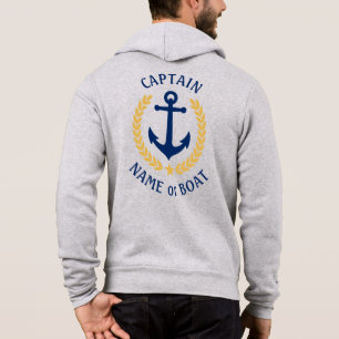 Sudadera Capitán De Ancla Náutica Nombre De Su Barco Laurel