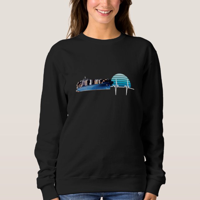 Sudadera Capitán De Barco De Contenedores Retro De Golpe De (Anverso)
