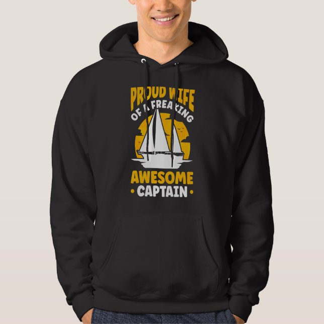 Sudadera Capitán de barco velero de la esposa del capitán S (Anverso)