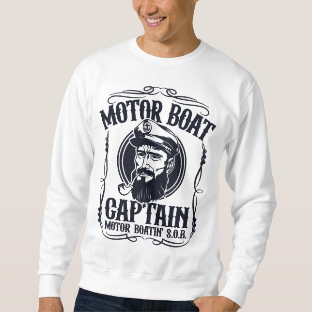 Sudadera capitán de lancha motora para hombres (Anverso)