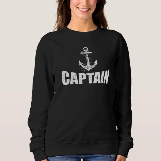 Sudadera Capitán de lancha pontón capitán ancla capitán  (Anverso)