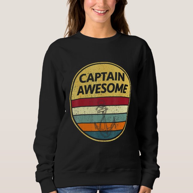 Sudadera Capitán de vela de la embarcación de vela Retro Vi (Anverso)