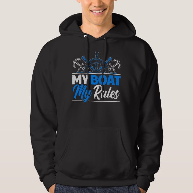 Sudadera Capitán de velero navegando mi barco mis reglas 2 (Anverso)