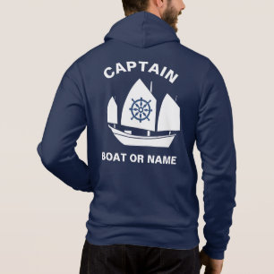 Sudadera Capitán del barco azul de la Marina Náutica Anchor