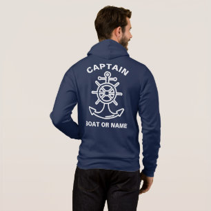 Sudadera Capitán del barco azul de la Marina Náutica Anchor