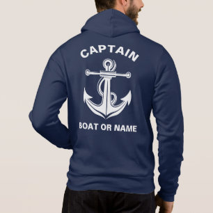 Sudadera Capitán del barco azul de la Marina Náutica Anchor