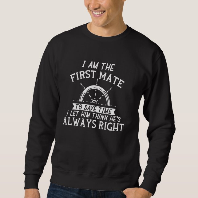 Sudadera Capitán del barco Sailor Funny Primer Mate Shipm (Anverso)