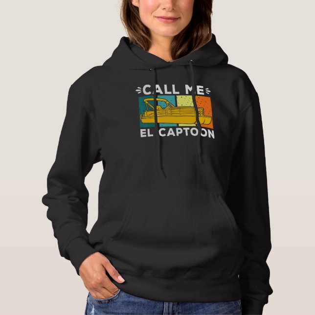 Sudadera Capitán del bote Pontoon Llámame El Captoon (Anverso)