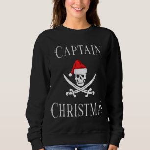 Sudadera Capitán Navidades Holiday Pirate Skull Santa Hat B